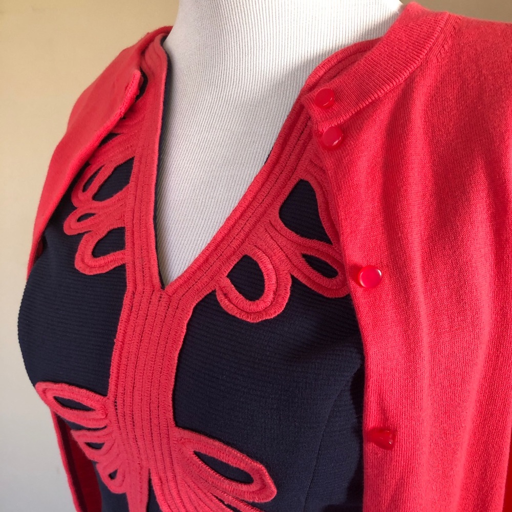 J Crew “The Clare” cardigan sweater in coral